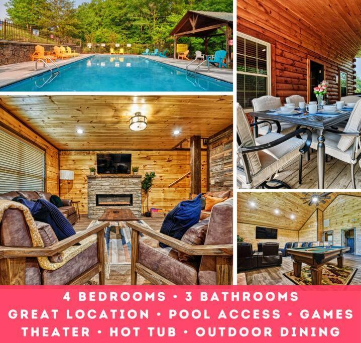 Adventure Retreat/Cabin/Pool+Hot Tub/Game Room+Theater Sevierville Bagian luar foto